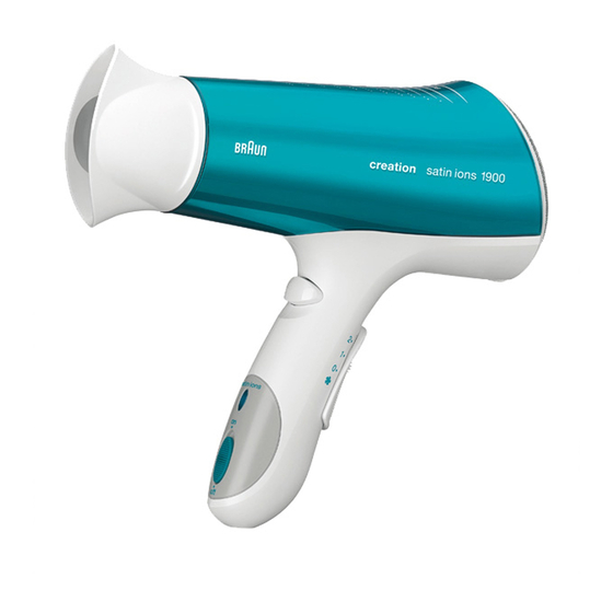 Braun creation satin ions CI 1900 DF Manual Del Usuario