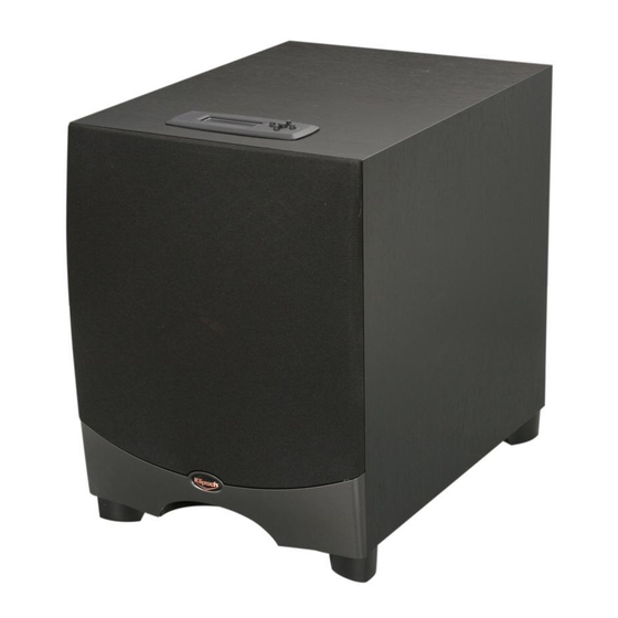 Klipsch RW-10d El Manual Del Propietario