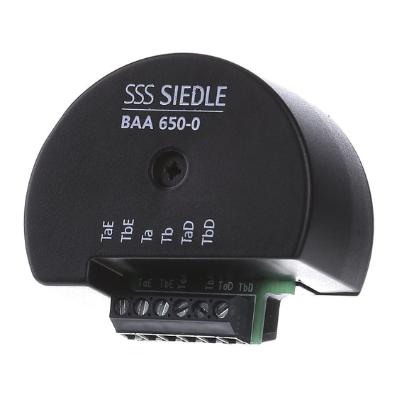 SSS Siedle BAA 650-0 Informacion De Producto