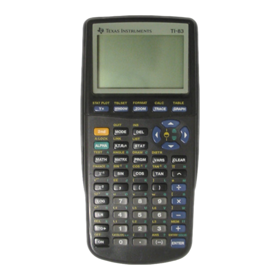 TEXAS INSTRUMENTS TI-83 MANUAL Descargar En PDF | ManualsLib