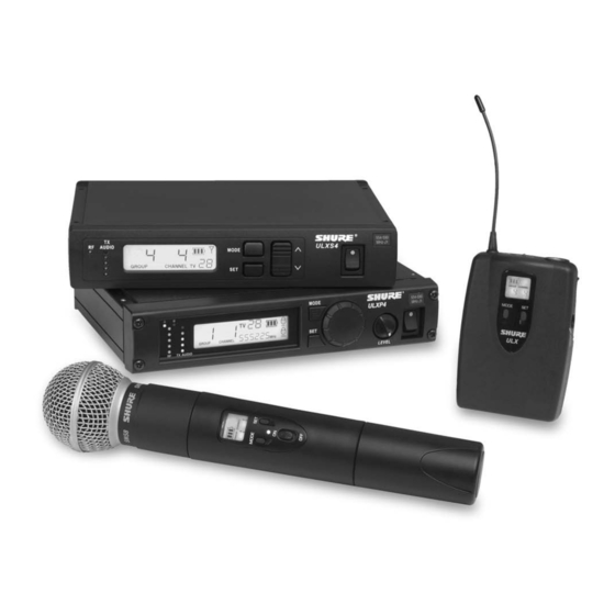 Shure ULX Serie Guia Del Usuario