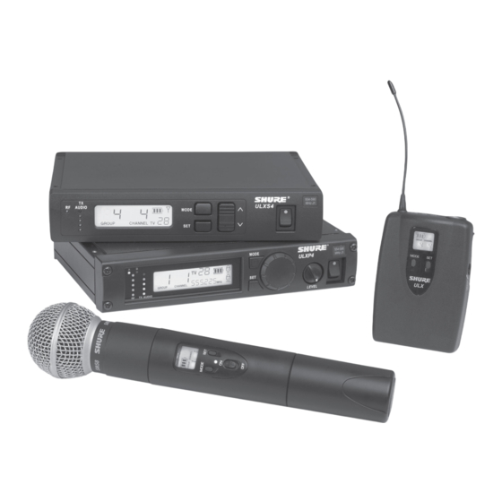 Shure ULX Serie Manual Del Usuario