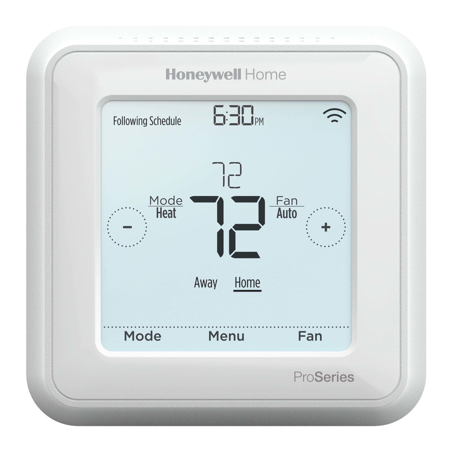 Honeywell Home T6 Pro Z-Wave Manual De Instrucciones