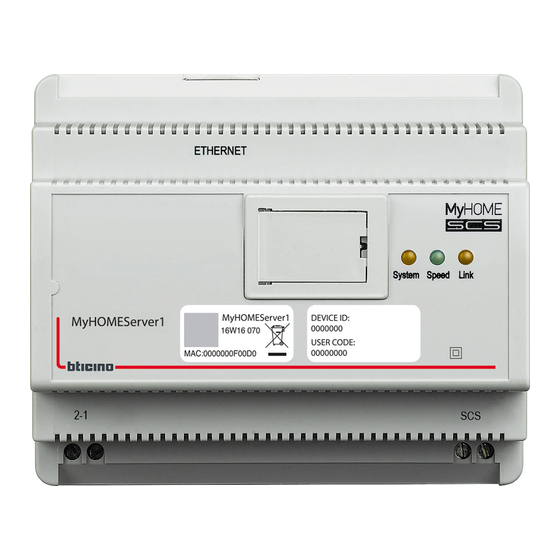 Bticino MyHOMEServer1 Guía Rápida