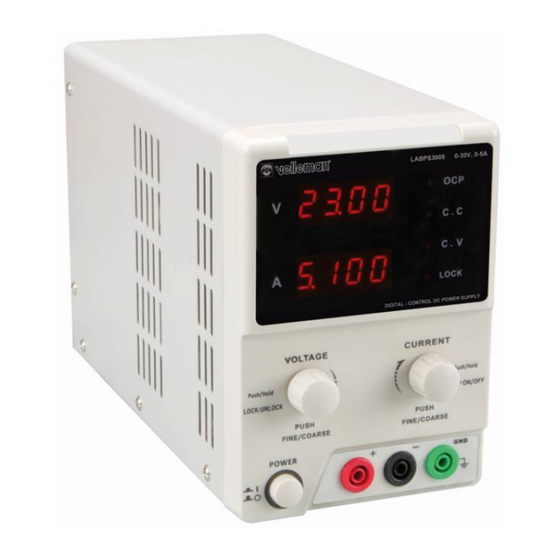 Velleman LABPS3005 Manual Del Usuario