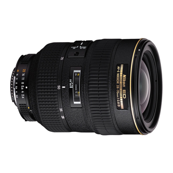 Nikon AF-S Zoom-Nikkor ED 28-70 mm f/2,8D IF Manuales