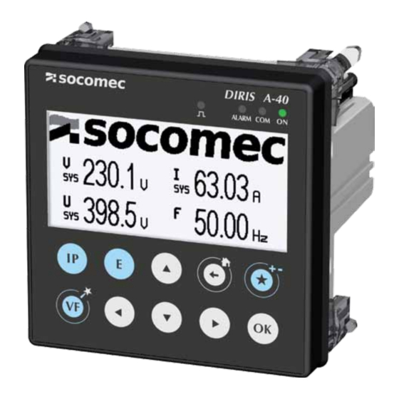 socomec DIRIS A-40 Manual De Instrucciones