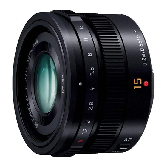 Panasonic LUMIX H-X015E-K Manual De Instrucciones