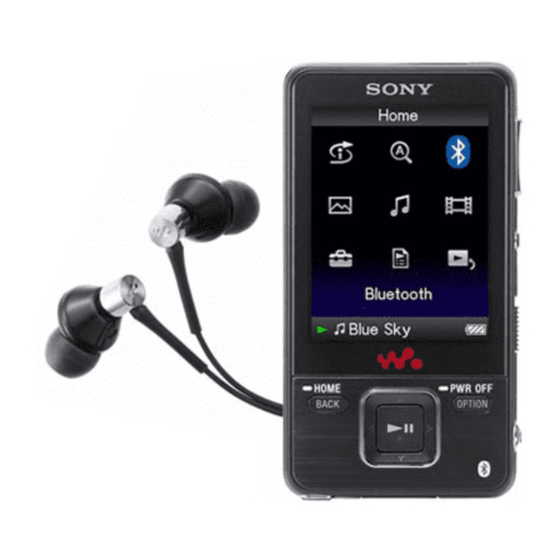 Sony Walkman NWZ-A826K Manual De Instrucciones