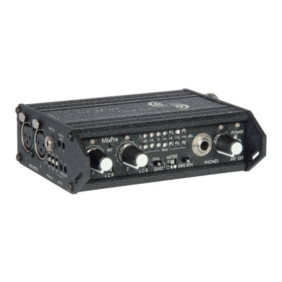 Sound Devices MixPre Guía Del Usuario E Información Técnica