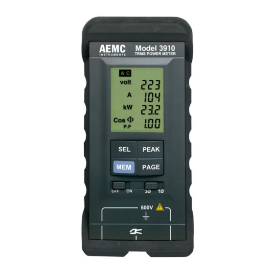 AEMC Instruments 3910 Manual De Instrucciones