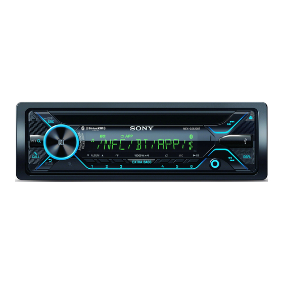Sony MEX-GS820BT Manual De Instrucciones