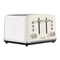 Daewoo KENSINGTON SDA1585 - Tostadora de 4 Rebanadas, Acero Inoxidable, Bandeja Recogemigas Extraíble Manual