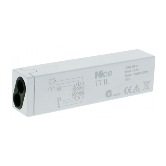 Nice mindy TT1L Instrucciones Y Advertencias Para El Instalador
