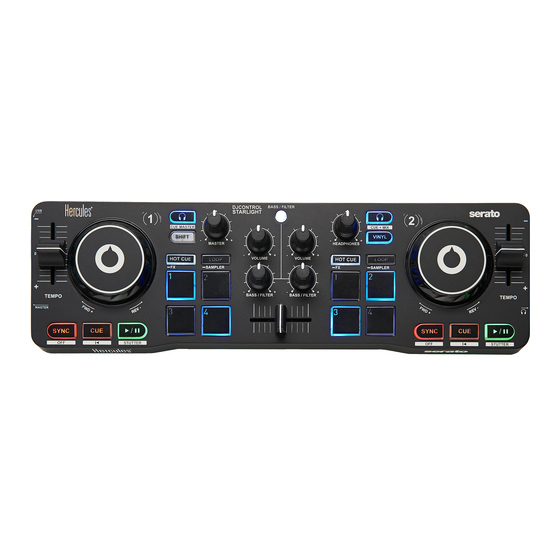Hercules DJCONTROL STARLIGHT Guía Rápida
