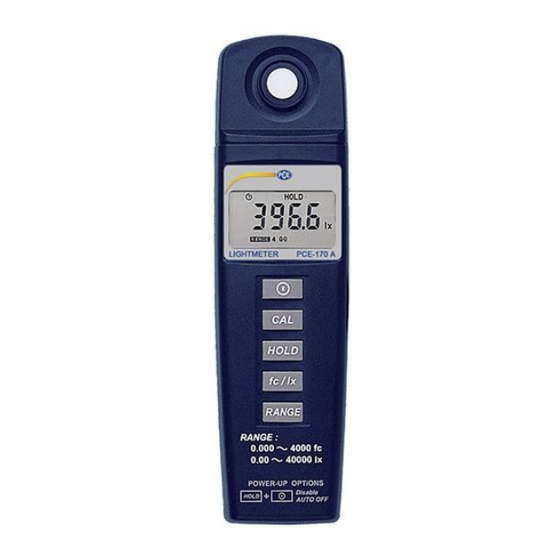 PCE Instruments PCE-170 A Manual De Instrucciones