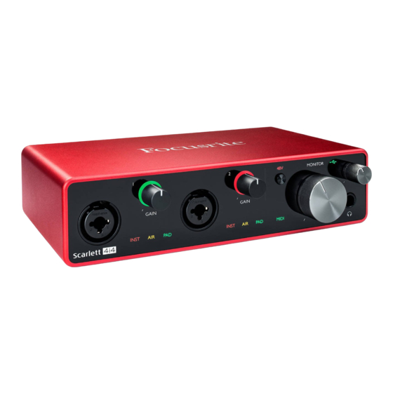 Focusrite Scarlett 4i4 MOSC0026 Manuales