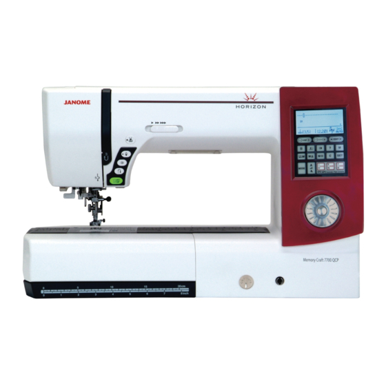 Janome HORIZON Memory Craft 7700 QCP Manuales