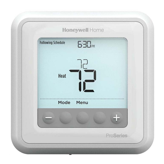 Honeywell Home T6 Pro Hydronic Guia Del Usuario