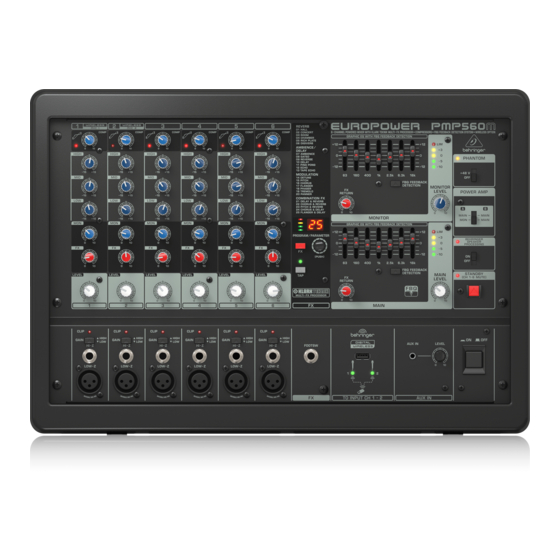 Behringer EuroPower PMP560M Guia De Inicio Rapido