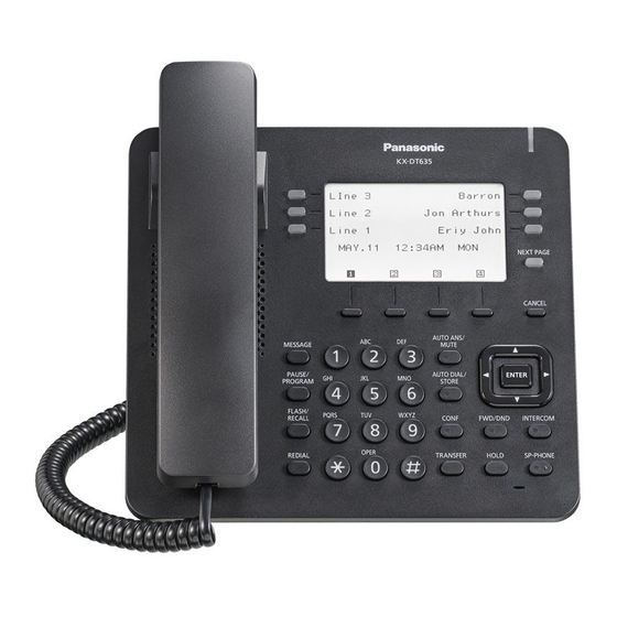 Panasonic KX-DT635 Guía De Referencia Rápida