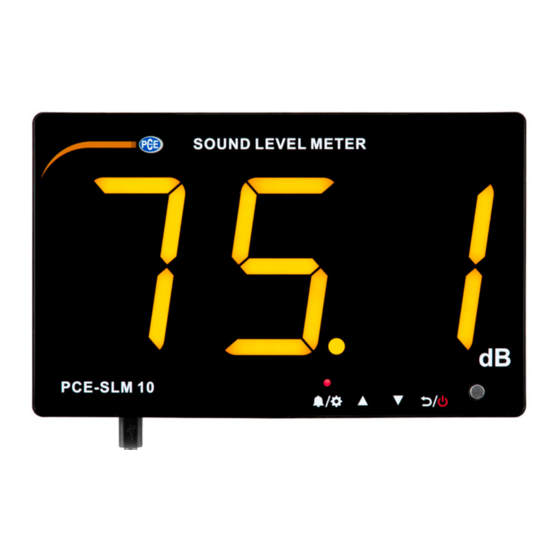 PCE Instruments PCE-SLM 10 Manual De Instrucciones