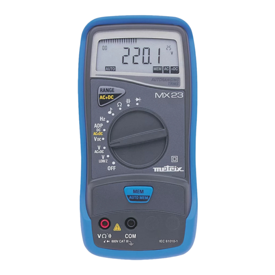 Metrix MX 23 Manual De Instrucciones