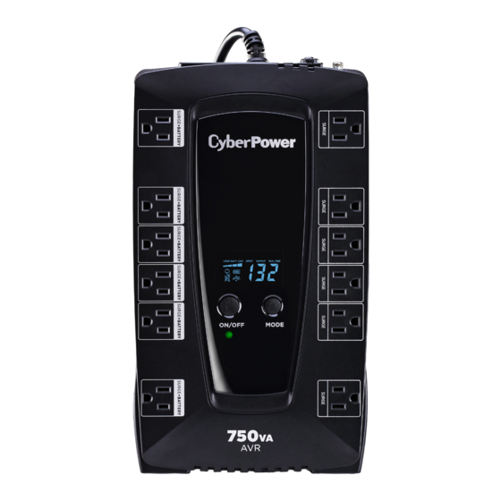 CyberPower AVRG750LCD Manual De Usuario
