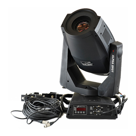 Clay Paky ALPHA SPOT 575 Manual De Instrucciones