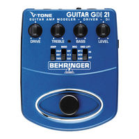 Behringer V-TONE GUITAR GDI21 Guia De Inicio Rapido