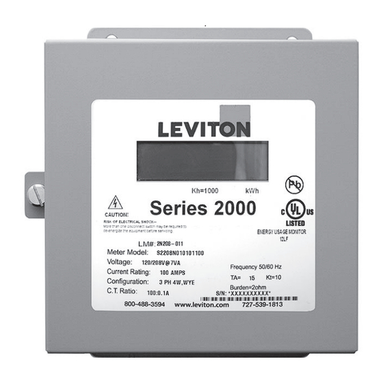 Leviton 2000 Serie Guía De Instalación De Inicio Rápido