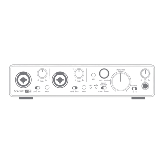 Focusrite Scarlett 2i4 Guia Del Usuario