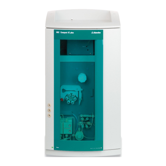 Metrohm 882 Compact IC plus Manual De Instrucciones