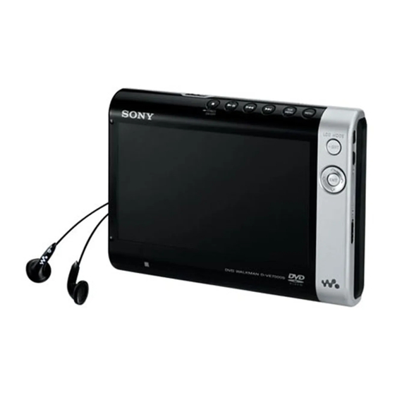 Sony Walkman D-VE7000S Manual De Instrucciones