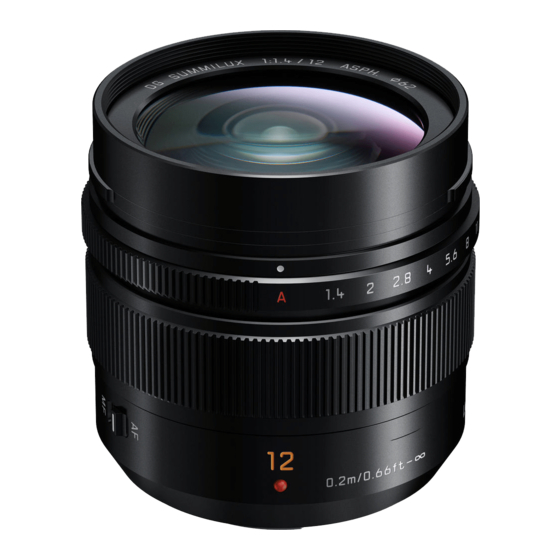 Panasonic Lumix H-X012E Manual Del Usuario