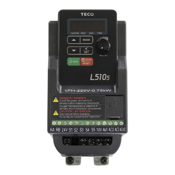 TECO L510s Serie Manual De Configuración Rápida
