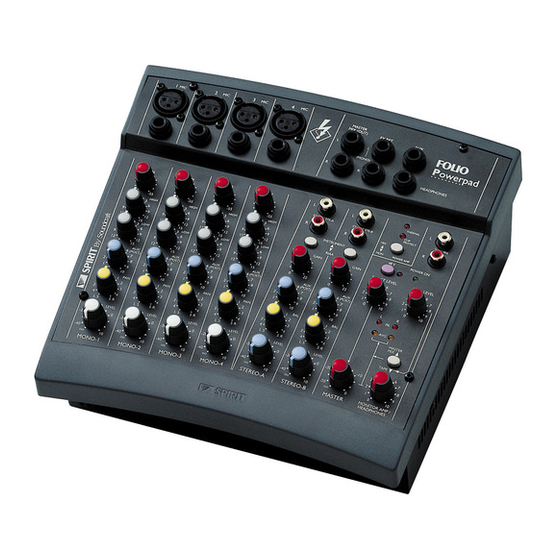 SoundCraft SPIRIT FOLIO Powerpad Guia Del Usuario