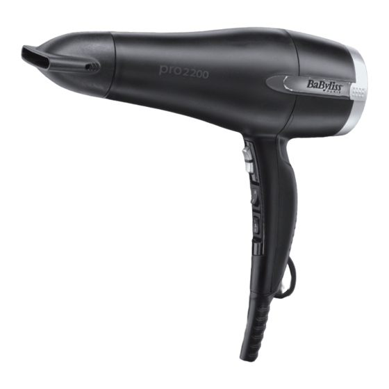 BaByliss PARIS pro 2200 Manual Del Usuario