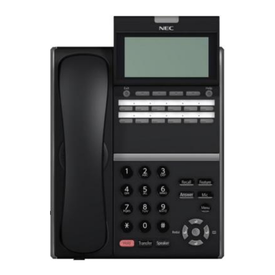 NEC UNIVERGE ITZ-12D-3 TEL Guía De Usuario Básico