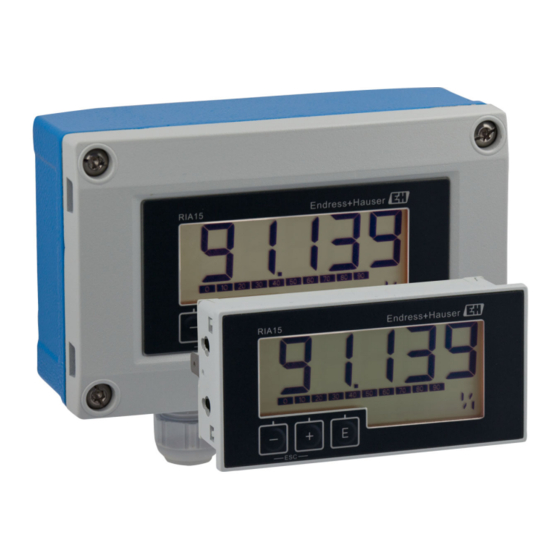 Endress+Hauser RIA15 Manual De Instrucciones