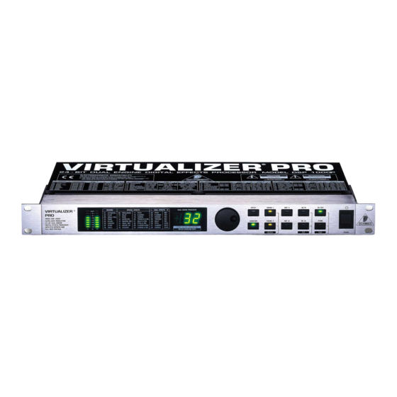 Behringer VIRTUALIZER PRO DSP1000P Manuales