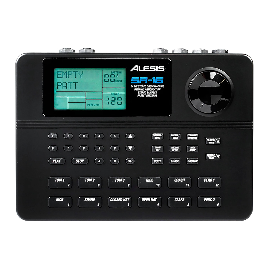 Alesis SR-16 Manual De Inicio Rápido Para El Usuario