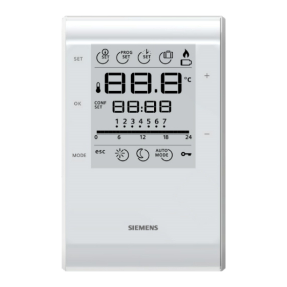 Manual de usuario del termostato comercial SIEMENS RDY2000BN BACnet