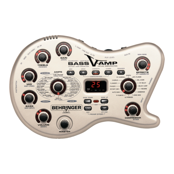 Behringer BASS V-AMP LX1B Manual De Uso