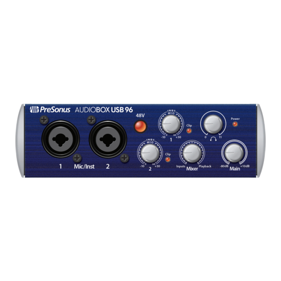 PRESONUS AUDIOBOX USB 96 Guía Rápida