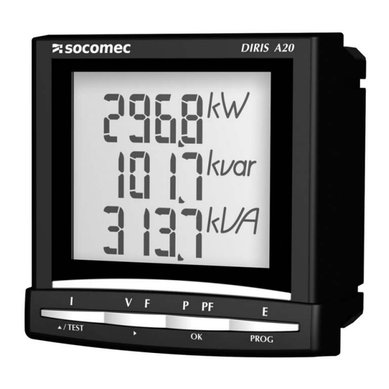 socomec DIRIS A20 Instrucciones De Servicio