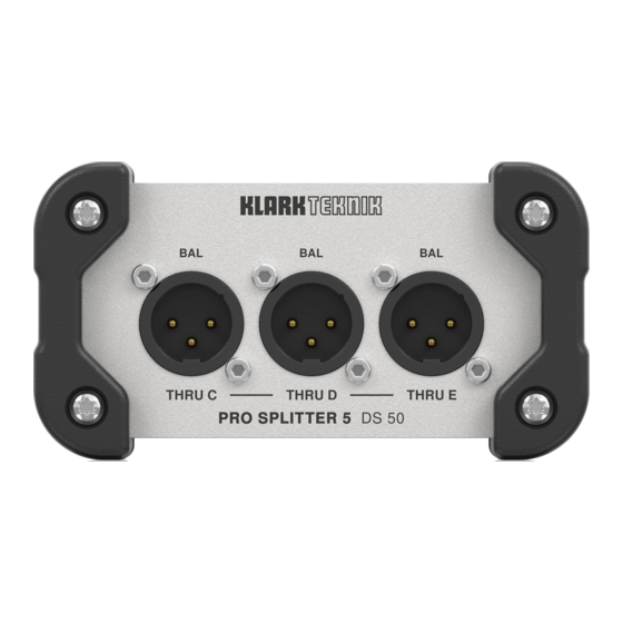 Klark Teknik PRO SPLITTER 5 DS 50 Manual Del Usuario