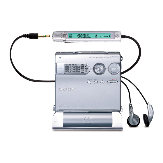 Sony WALKMAN MZ-N910 Manual De Instrucciones