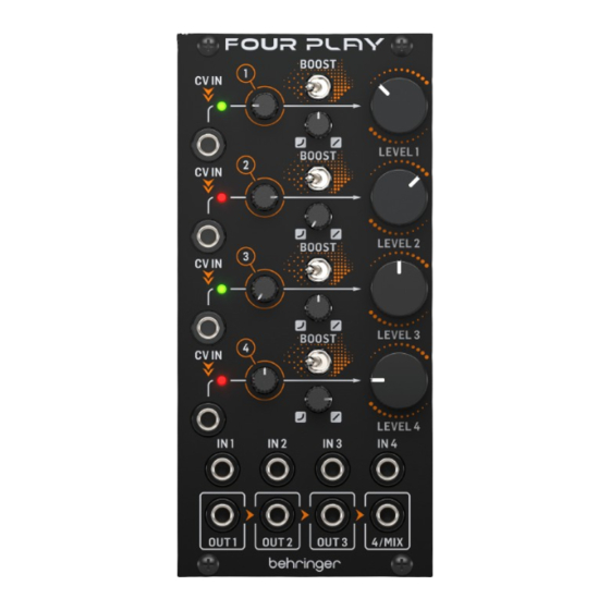 Behringer FOUR PLAY Guia De Inicio Rapido