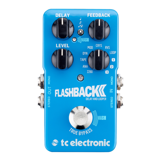 TC Electronic FLASHBACK 2 DELAY AND LOOPER Guia De Inicio Rapido